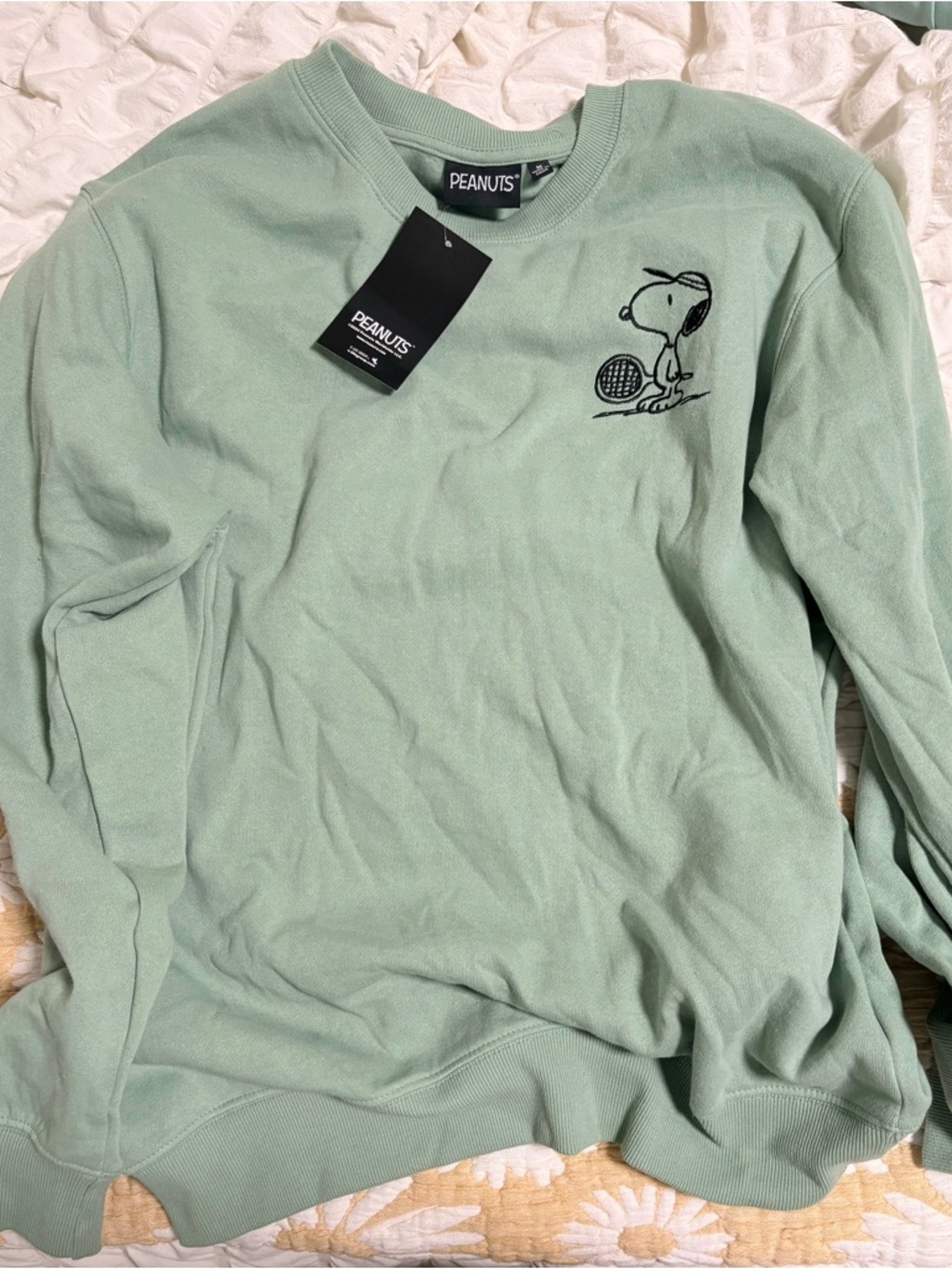 Peanuts Sage Green Crewneck Sweatshirt Unisex size M
